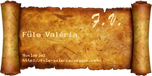 Füle Valéria névjegykártya